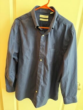 Gold Label Men's Navy Button-Up Shirt Jacket Size Large